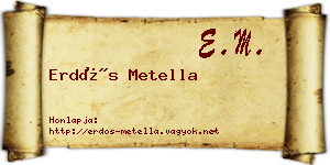 Erdős Metella névjegykártya